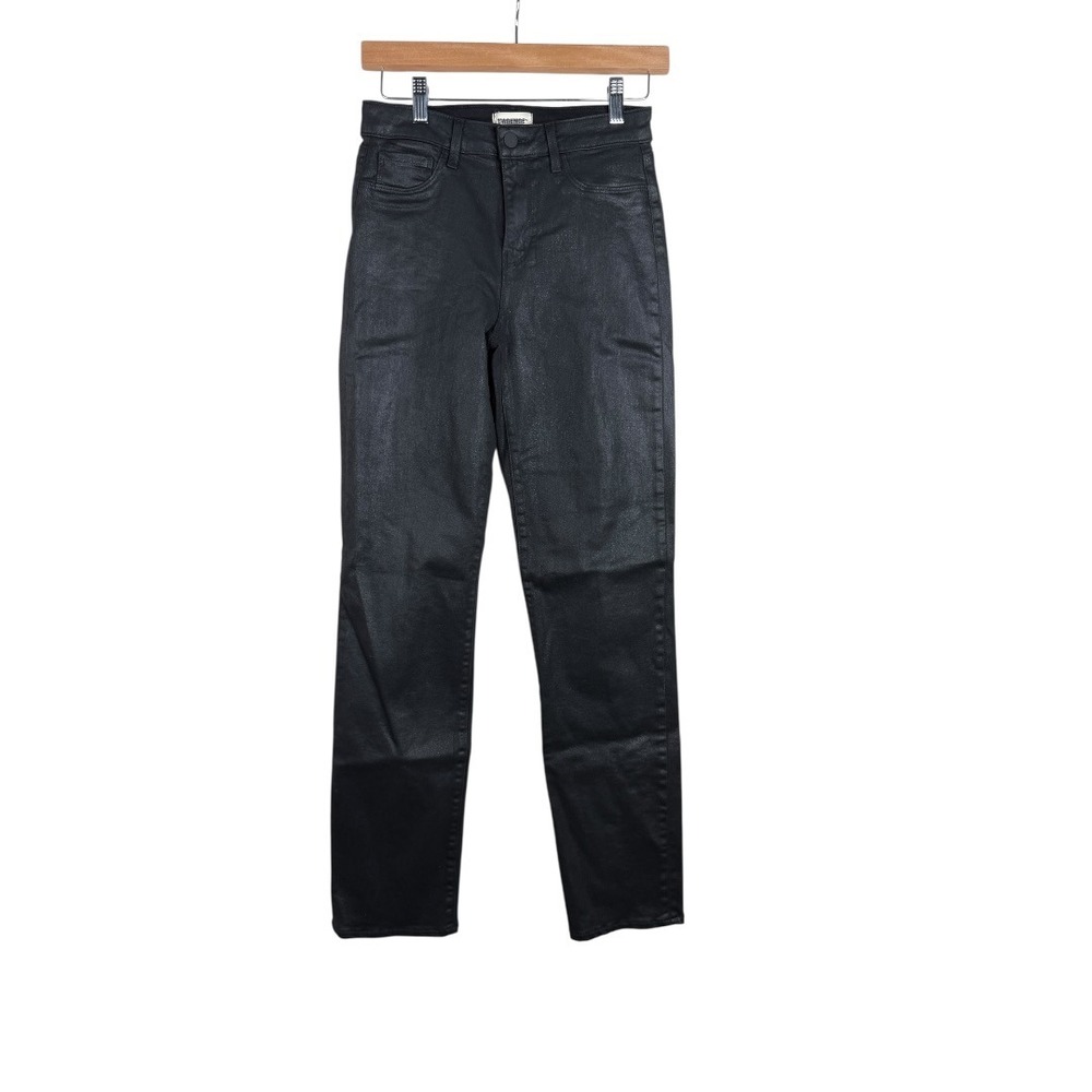 L'Agence Coated/Wax Denim Ankle Jeans size 25 Black